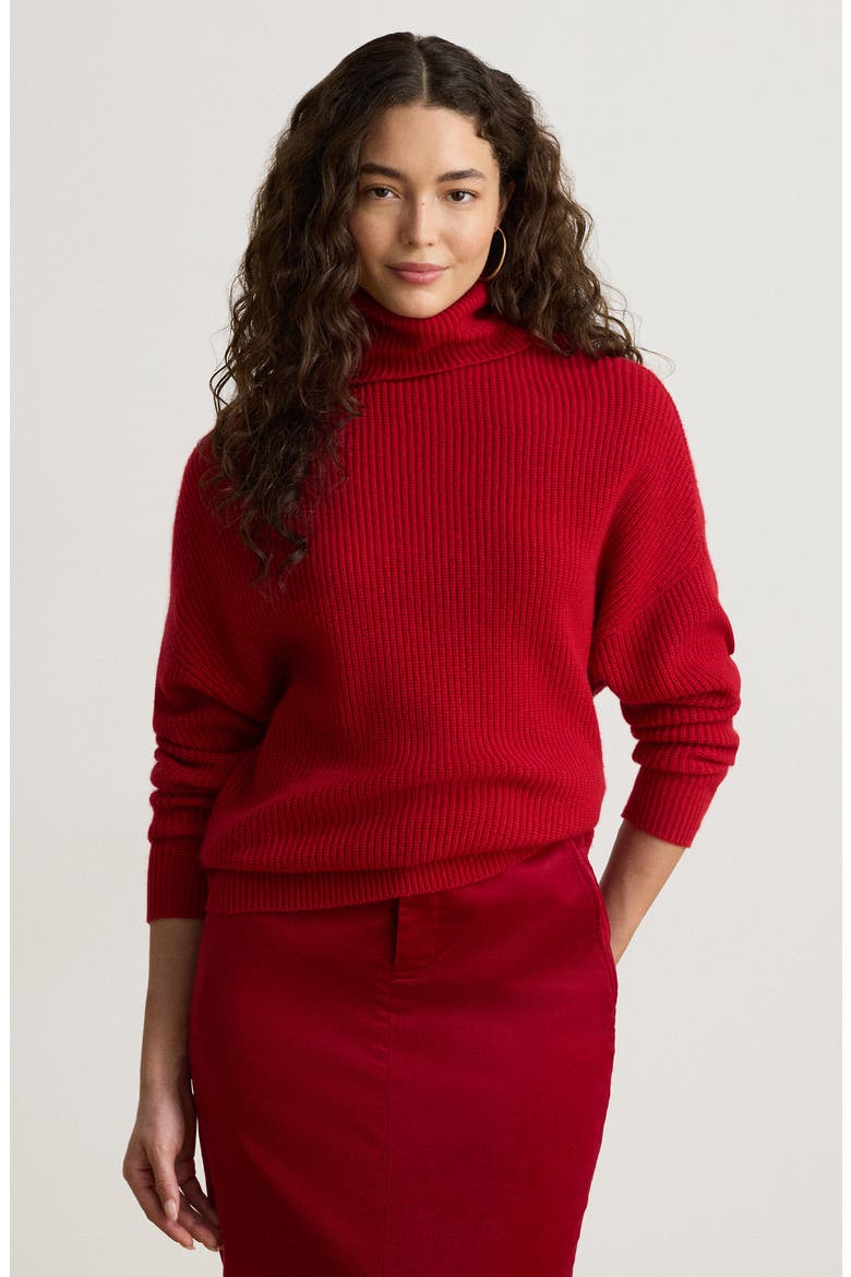 Ribbed Wool & Cashmere Turtleneck Sweater, Alternate, color, RALPH RED
