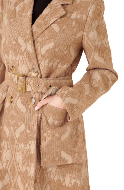 English Factory Brocade Swing Coat In Camel