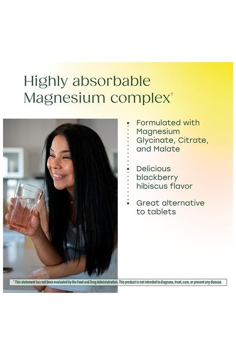 Relax & Calm Magnesium Drink Mix with Magnesium Glycinate, Citrate & Malate, Blackberry Hibiscus Oasis, 7.05oz, Alternate, color, None