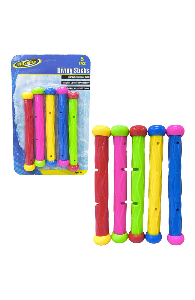 RIPPLE Rainbow Dive Sticks 5 Piece Pool Toys, 8+, Alternate, color, Multicolored