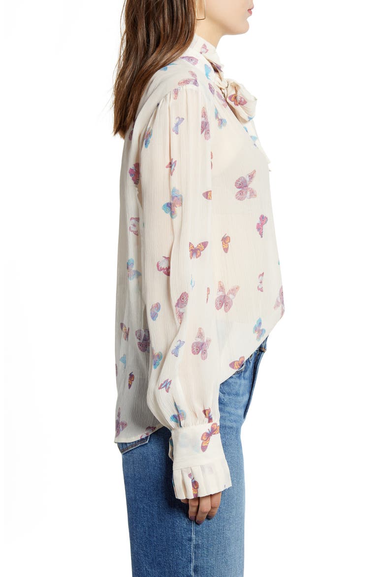 Leonetta Tie Neck Blouse, Alternate, color, PARCHMENT