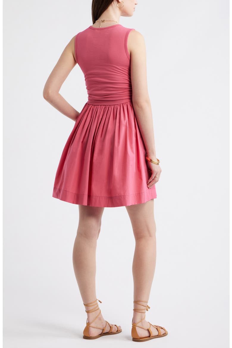 Cinched Knit Fit & Flare Dress, Alternate, color, PINK CARMINE