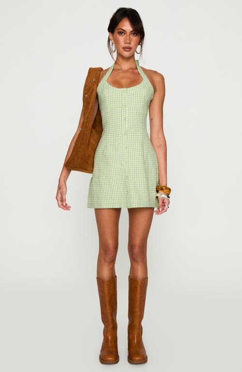 Princess Polly Mallorie Halter Minidress In Green
