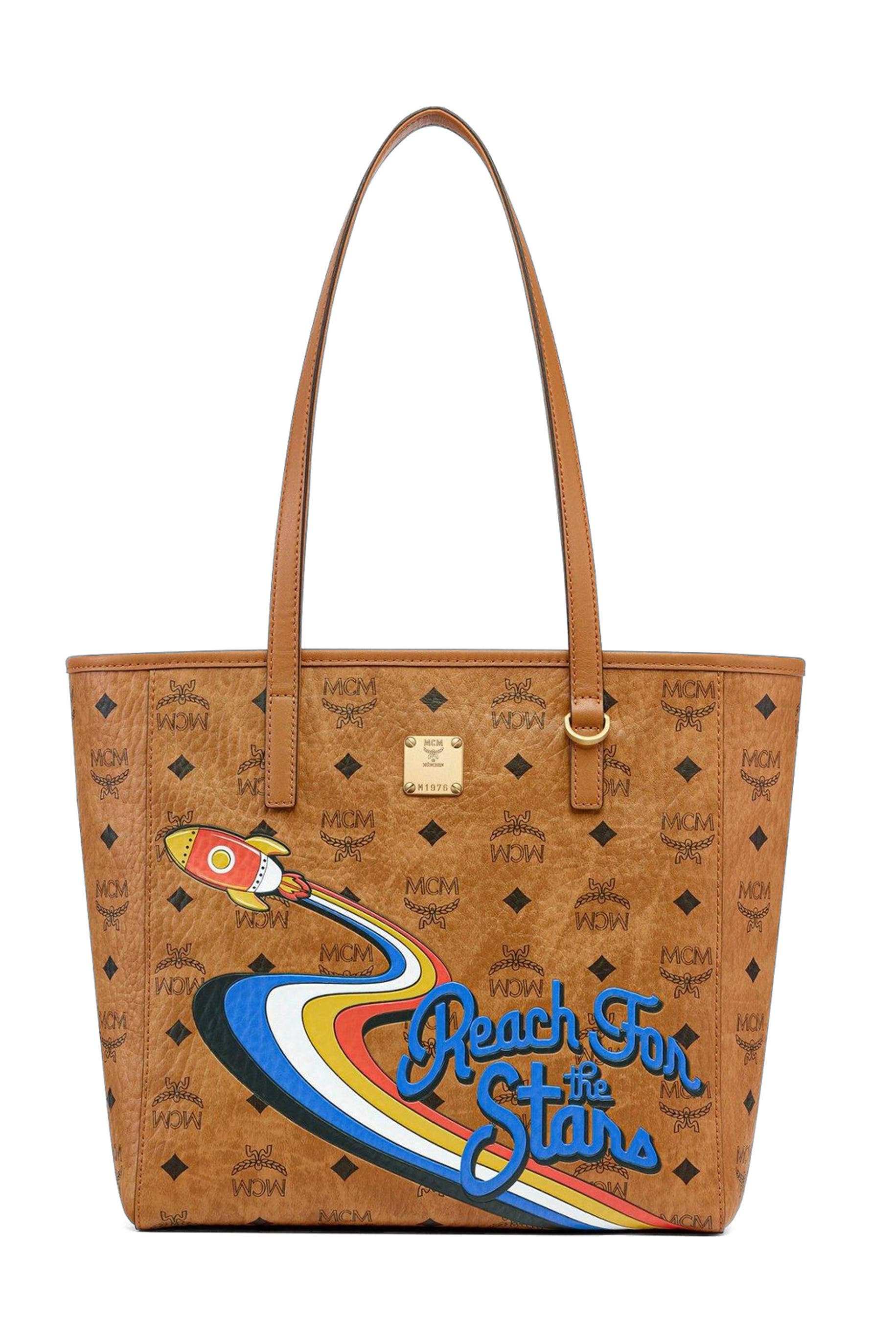 MCM Toni Top-Zip Shopper in Rocket Visetos, Main, color, 