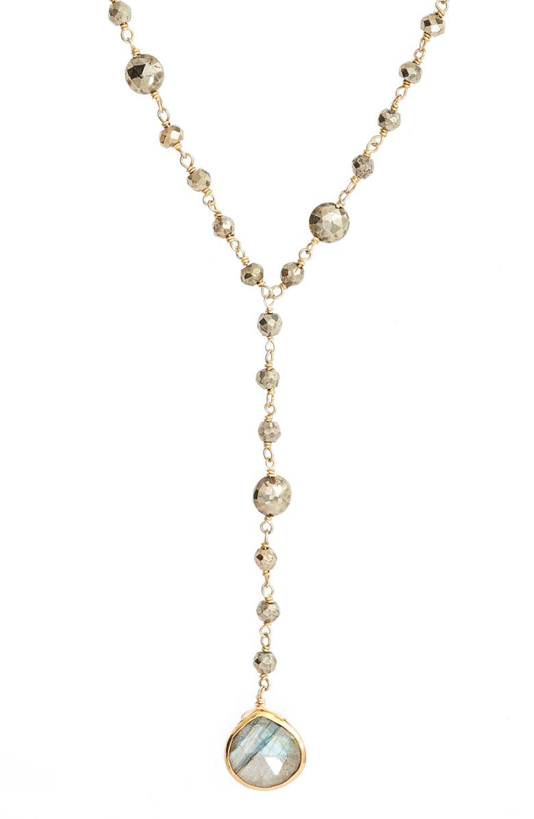 ela rae Yaeli Satellite 24 Semiprecious Stone Y-Necklace, Alternate, color, 