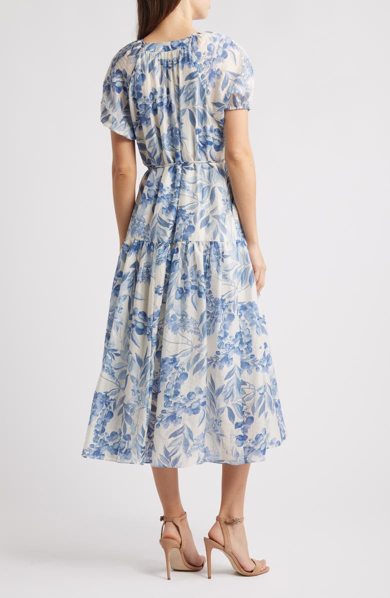 Julia Jordan Floral Bubble Sleeve Midi Dress, Alternate, color,