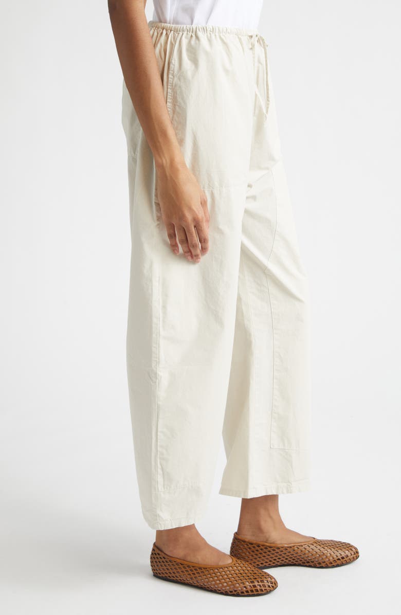 LESET Kyoto Cotton Drawstring Utility Crop Pants, Alternate, color, Chalk