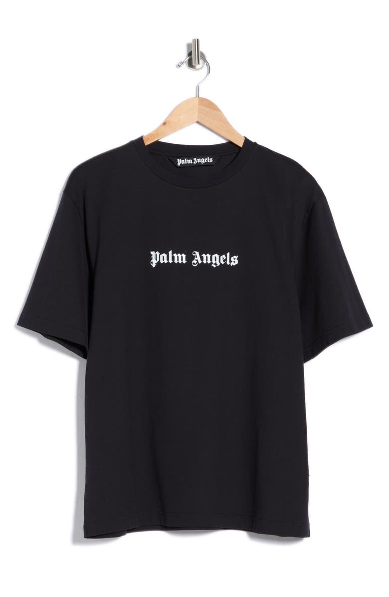 Palm Angels Logo Graphic T-Shirt, Main, color, Black White