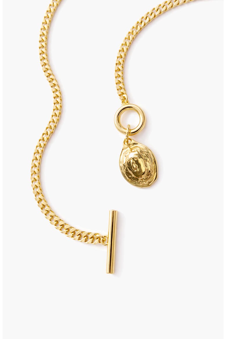 Eleni Mini Curb T-Bar Necklace In Gold, Alternate, color, Gold