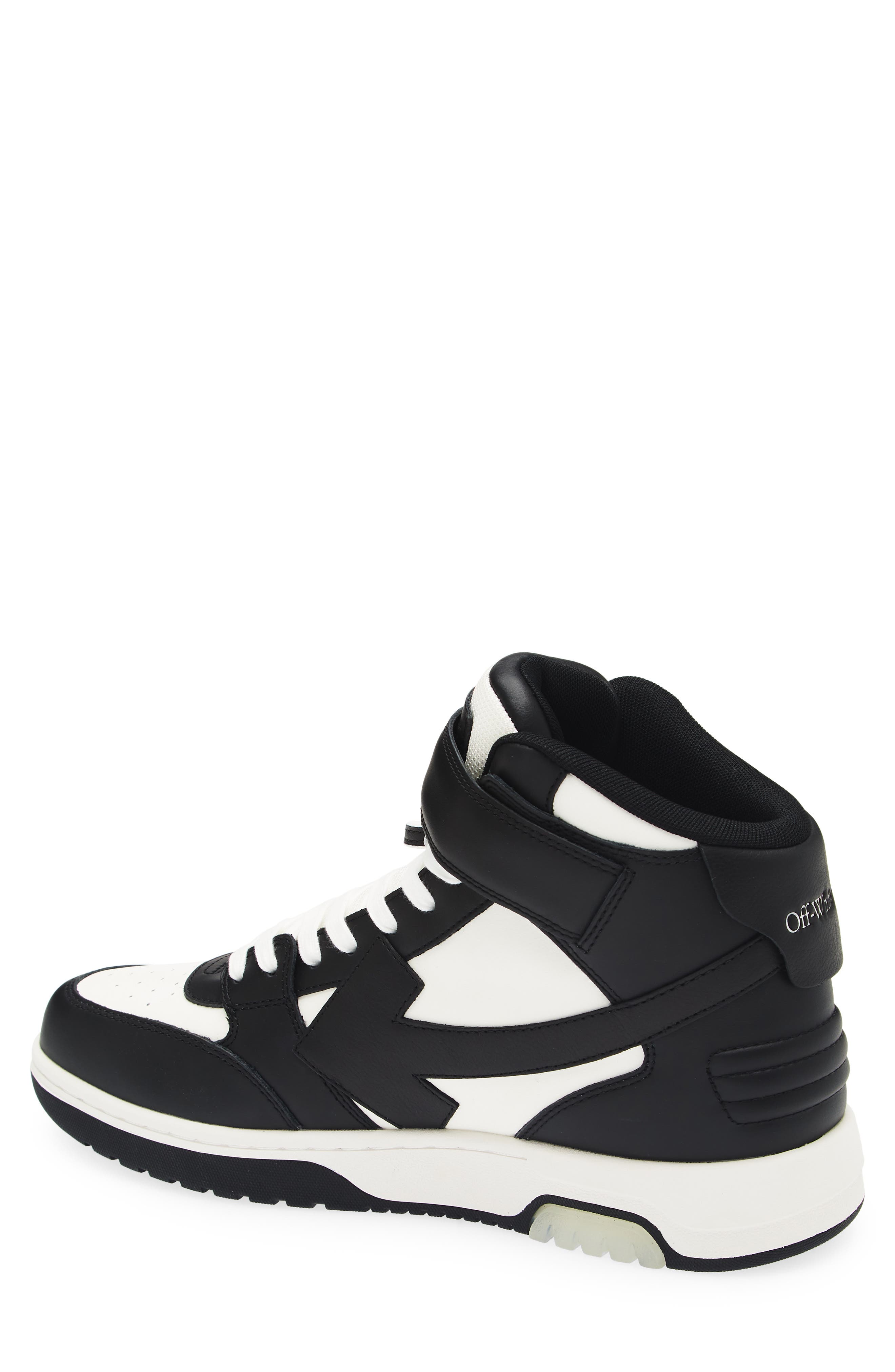 Off-White Out Of Office Mid Top Sneaker, Alternate, color, Black And White