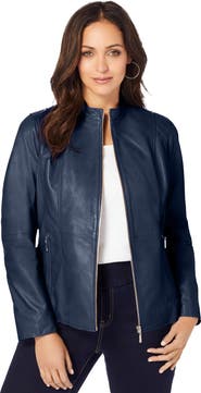 Jessica London Zip Front Leather Jacket