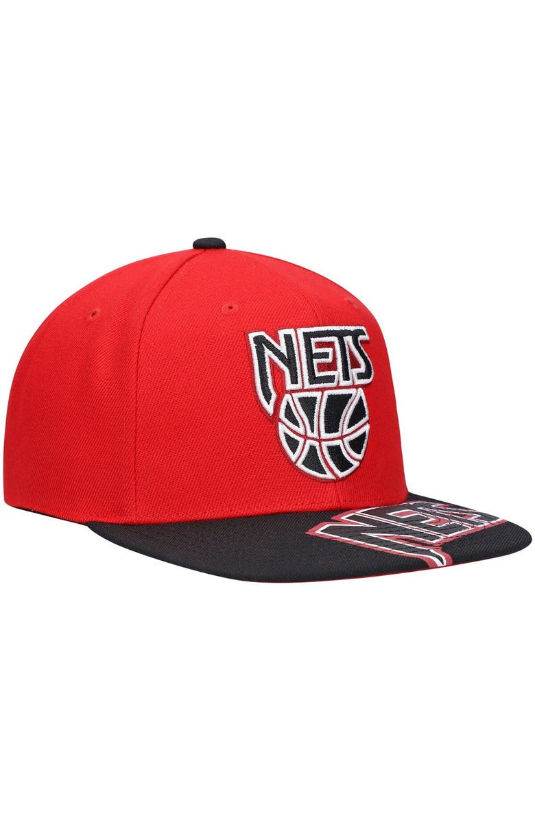 Mitchell & Ness Men's Mitchell & Ness x Lids Red/Black New Jersey Nets Hardwood Classics Reload 3.0 Snapback Hat, Alternate, color, Red