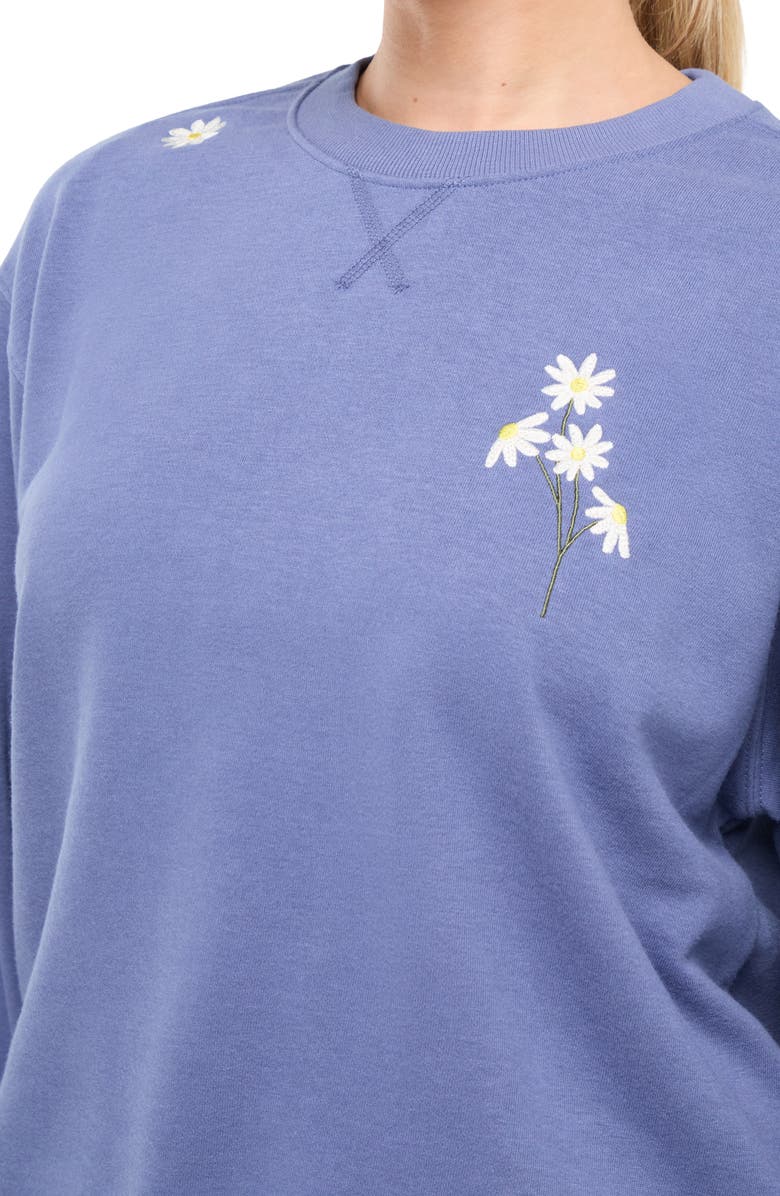 Wildfox Alex Sweatshirt, Alternate, color, Gray Blue Daises
