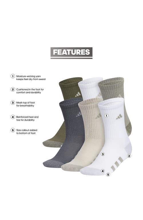 Adidas Originals Adidas Kids' Assorted 6-pack Cushioned Crew Socks In Silver Pebble/grey/white