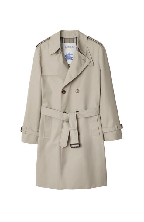 Burberry Long Cotton Blend Trench Coat Nordstrom