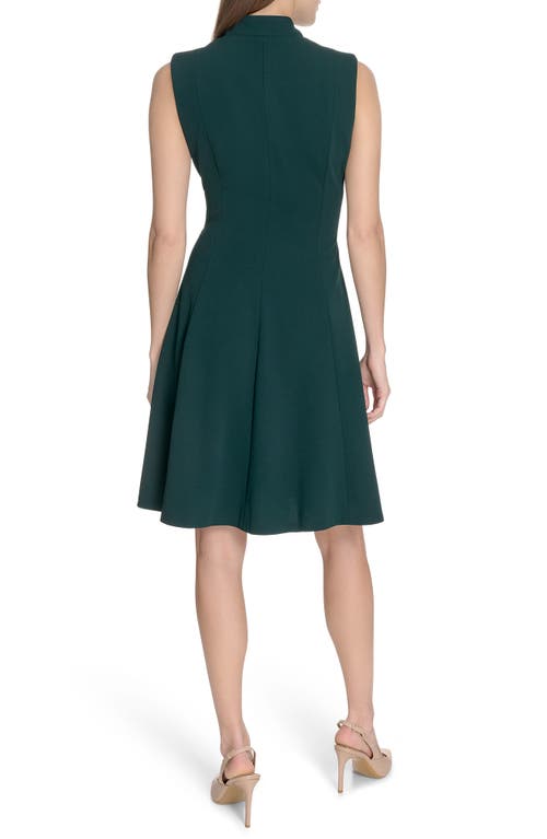 Calvin Klein Zip Front A-line Dress In Green
