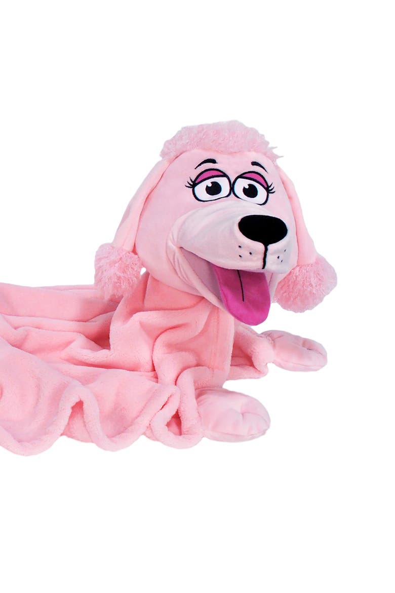 Poodle Pink 2 In 1 Plush Puppet & Blanket, Alternate, color, Multicolored