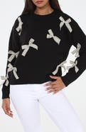 RAIN AND ROSE Bow Crewneck Sweater