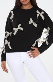 RAIN AND ROSE Bow Crewneck Sweater