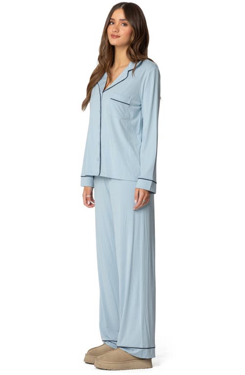 Shop Edikted Jeanette Pajama Pants In Light-blue