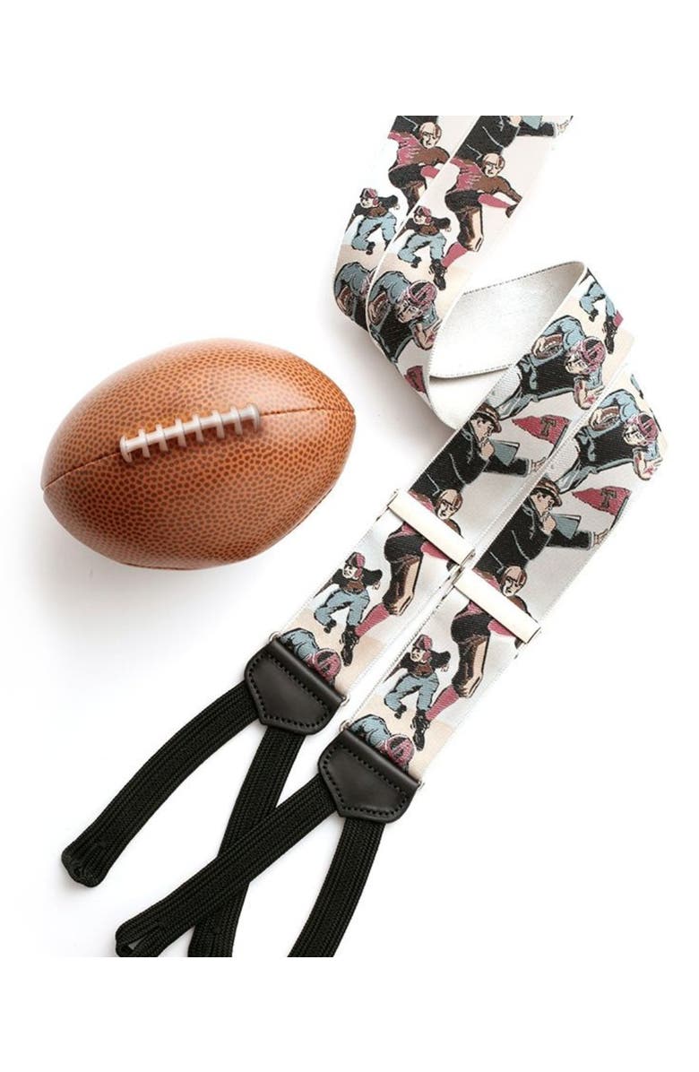 Trafalgar Retro Pattern Leatherheads Limited Run Silk Suspenders, Alternate, color, Multiple