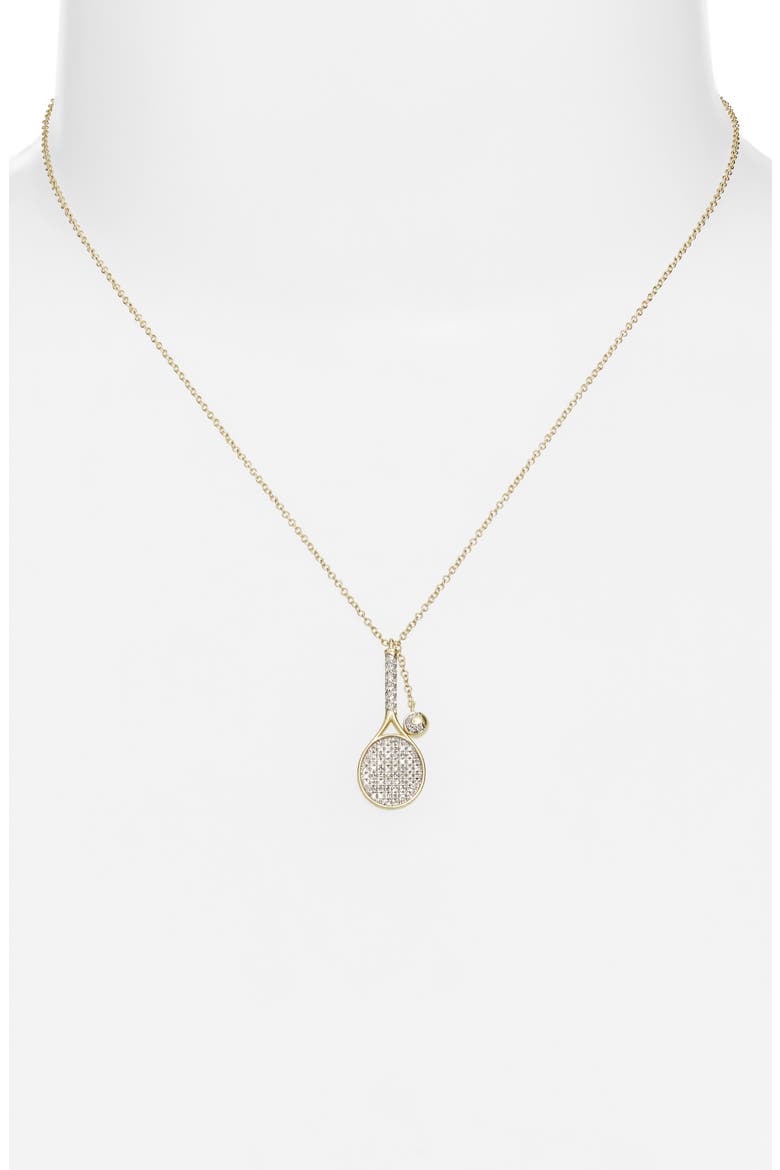 Diamond Tennis Racket Pendant Necklace, Alternate, color, YELLOW