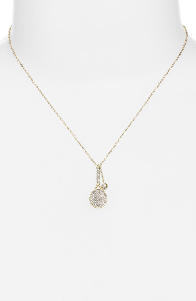 Meira T Diamond Tennis Racket Pendant Necklace, Alternate, color, Yellow