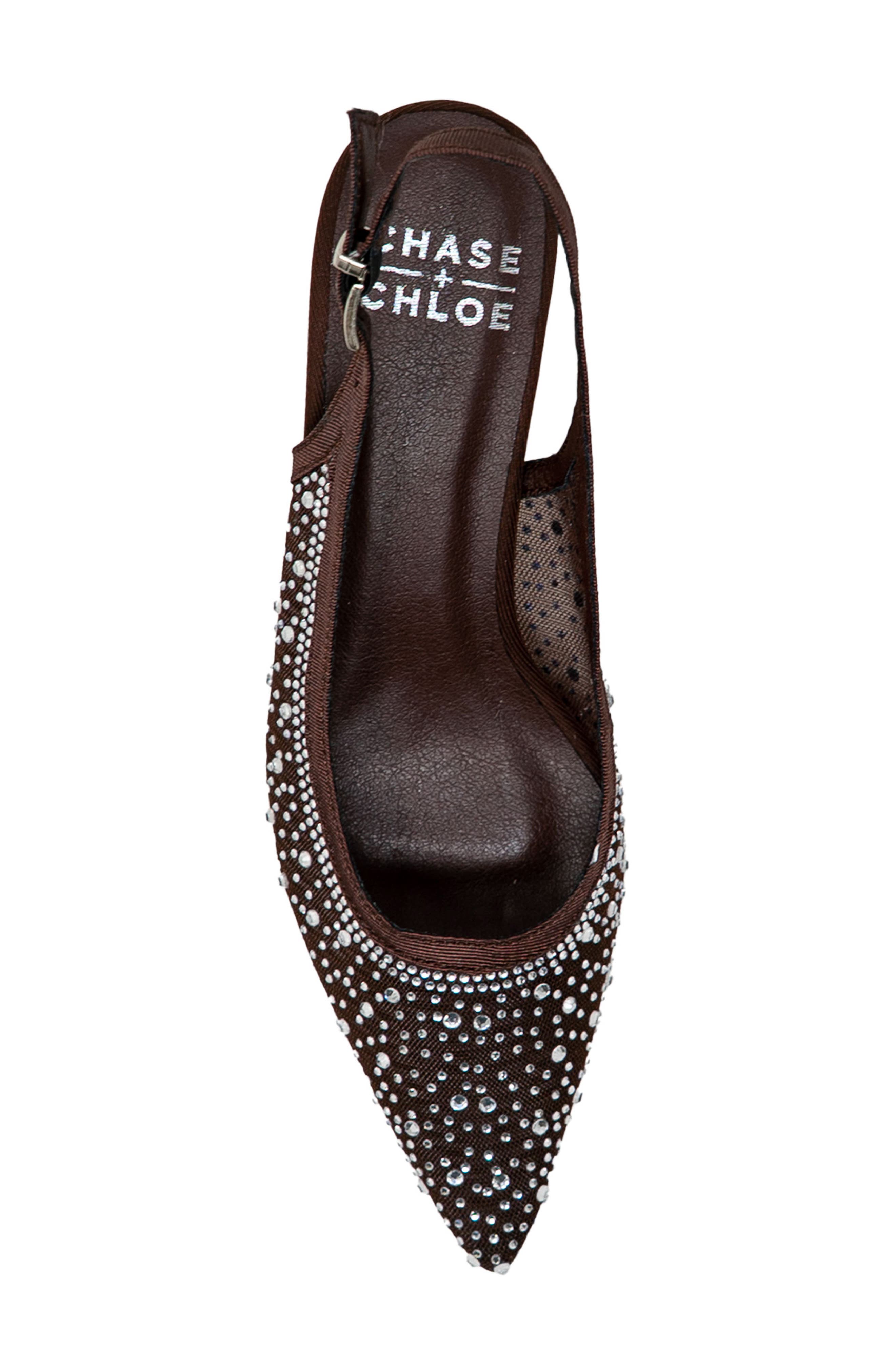 Pointed Toe Slingback Pump, Alternate, color, BROWN