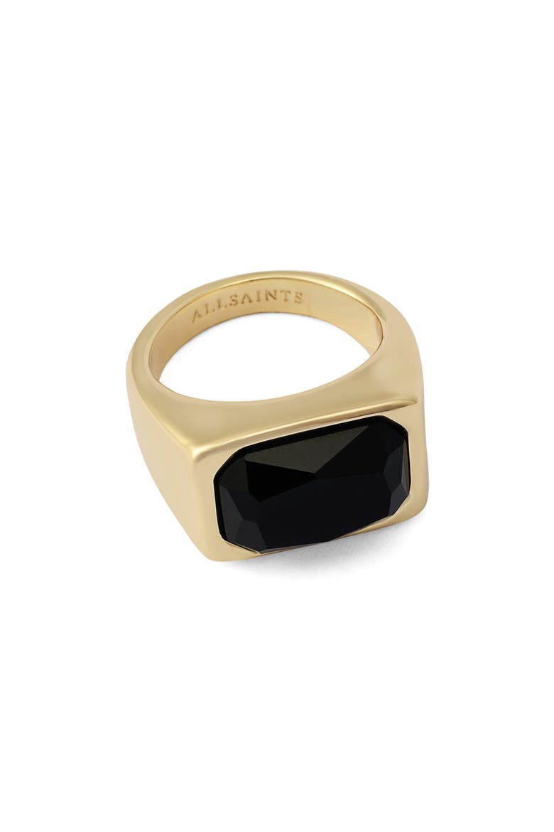 Rectangular Stone Signet Ring, Alternate, color, BLACK