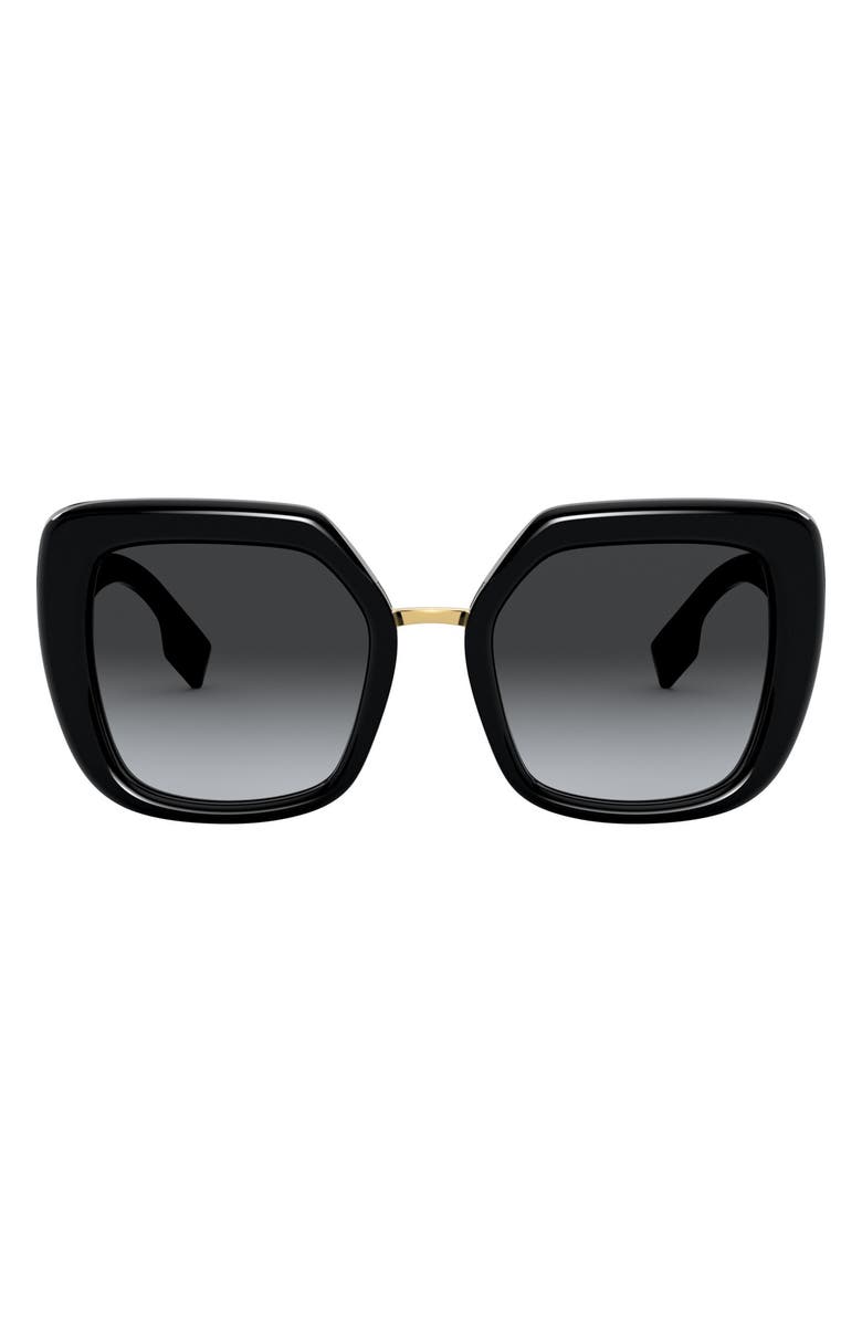 Burberry 53mm Polarized Gradient Square Sunglasses, Alternate, color,