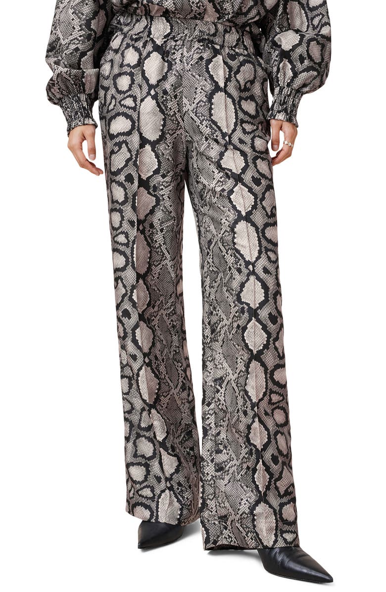 AllSaints Snakeskin Print Charli Pants, Main, color, 