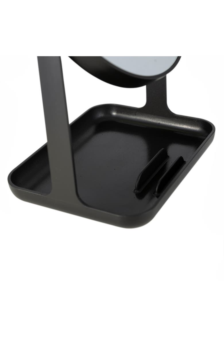 Back-to-School Makeup Mirror with Accessory Tray & Phone Holder, Alternate, color, Black
