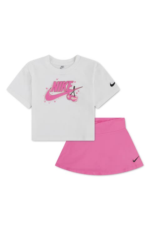 Kids' Cherry Logo Graphic T-Shirt & Skirt Set (Little Kid)