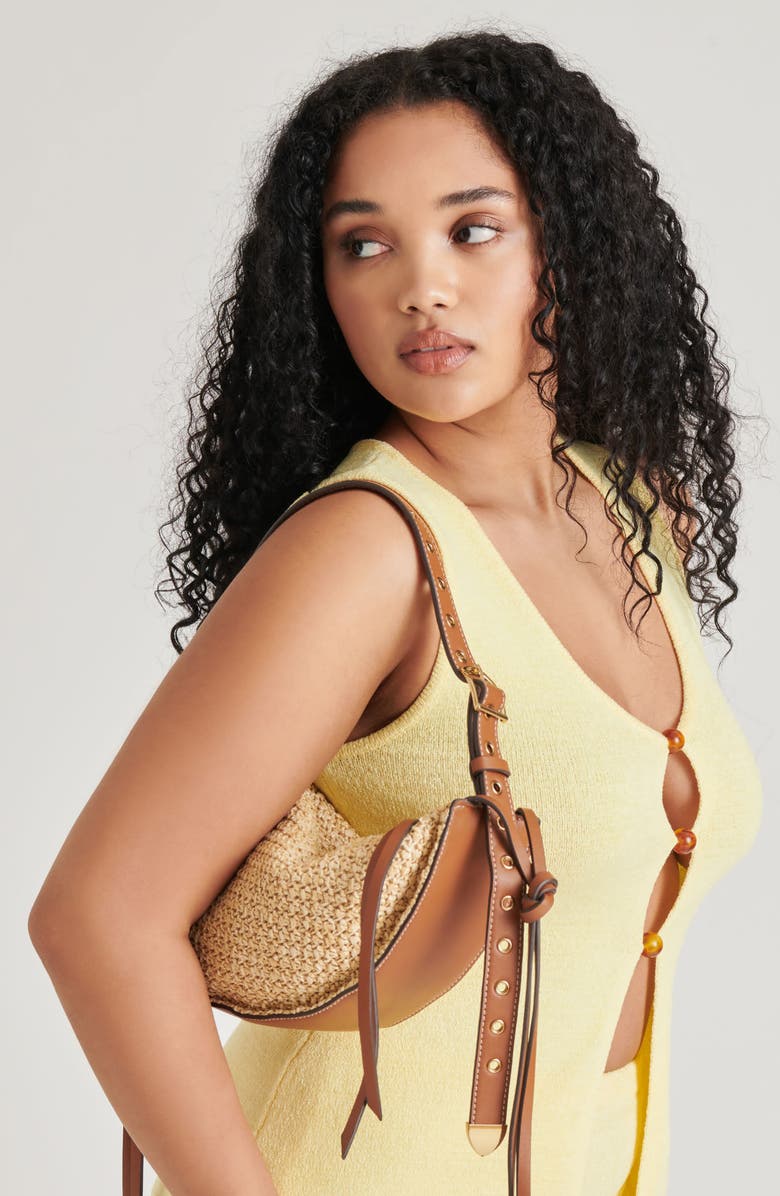 Dolce Vita Monaco Raffia Shoulder Bag, Alternate, color, Natural