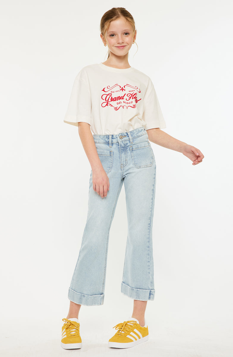 Evie High Rise Cropped Flare Jeans