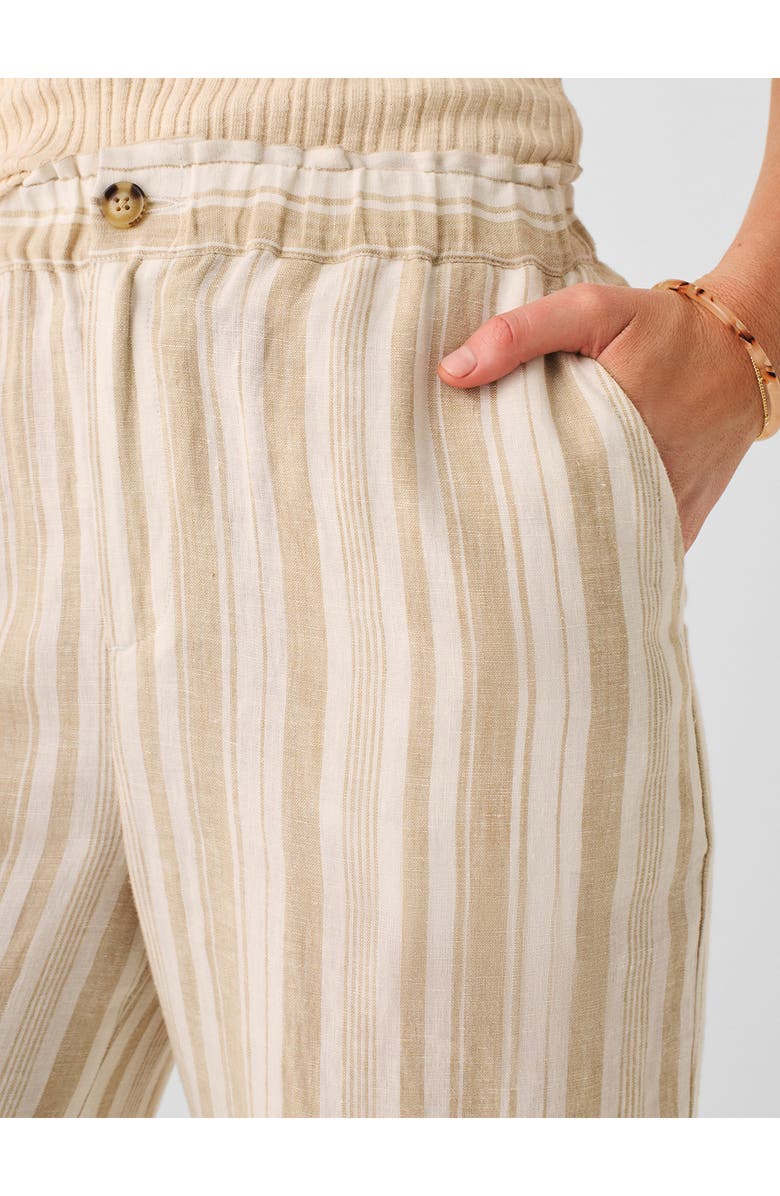 Faherty Monterey Linen Pants, Alternate, color, Natural Bombay Stripe