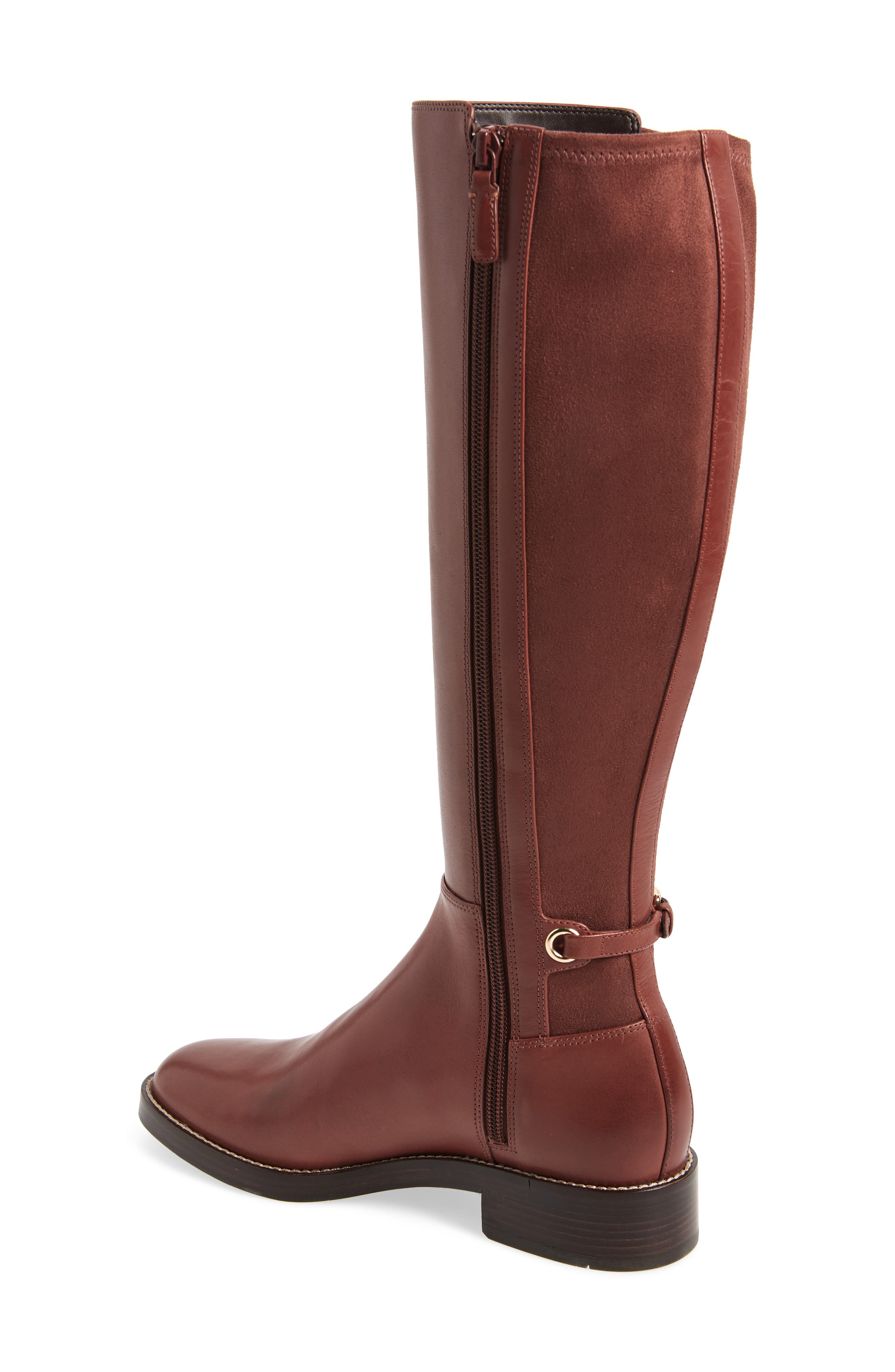 Parker Grand Stretch Knee High Boot, Alternate, color, CHERRY MAHOGANY LEATHER