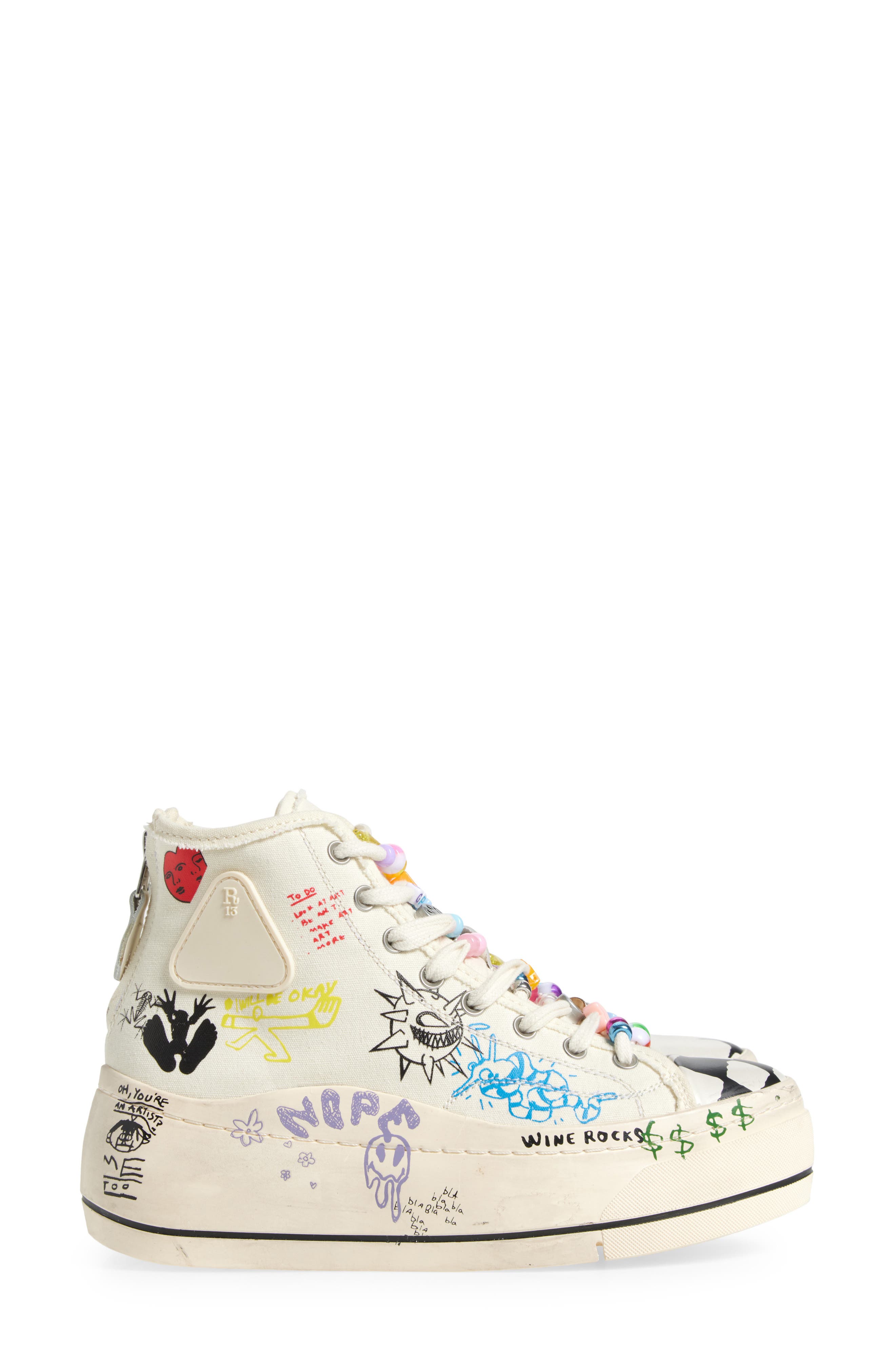 R13 Kurt High Top Platform Sneaker, Alternate, color, 