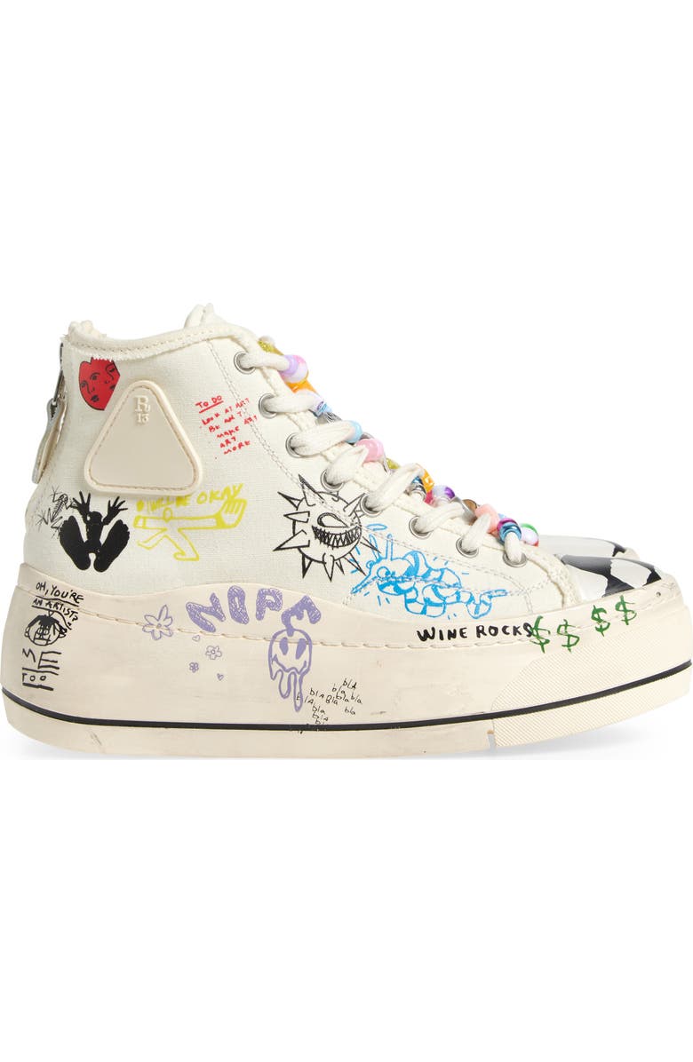 R13 Kurt High Top Platform Sneaker, Alternate, color,