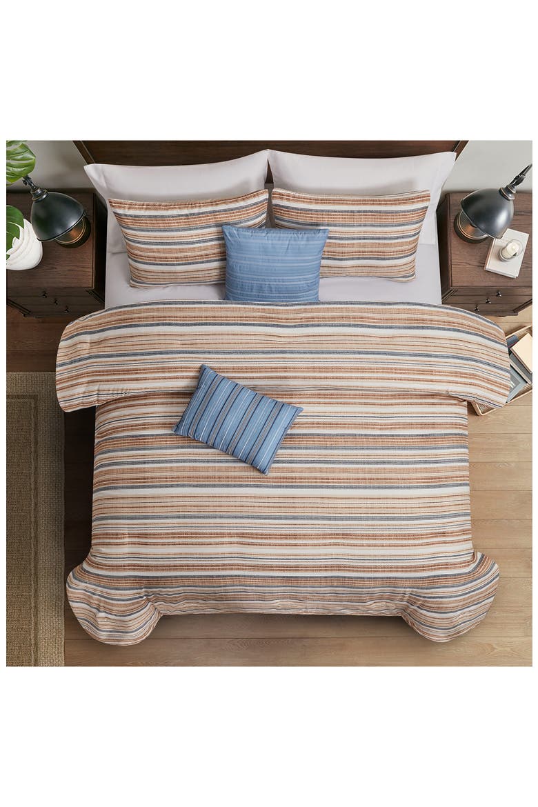 5-Piece Comforter Set, Alternate, color, BLUE/ TAN