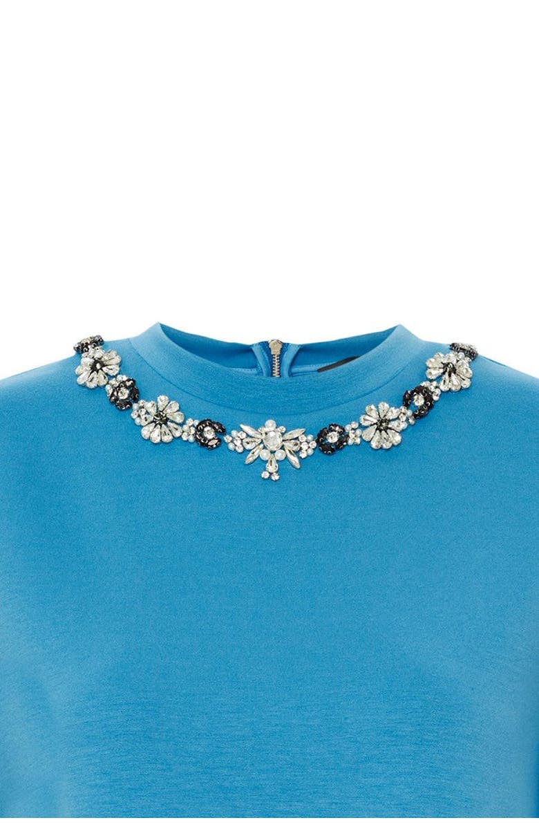 Exquise Regular Crystal Embellished T-Shirt, Alternate, color, Blue