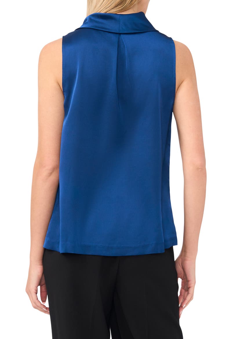Cowl Neck Satin Charmeuse Sleeveless Top, Alternate, color, ESTATE BLUE