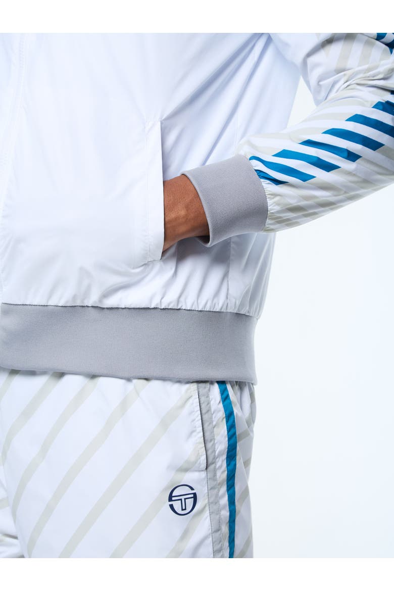 Quadretto Track Jacket, Alternate, color, BRILLIANT WHITE