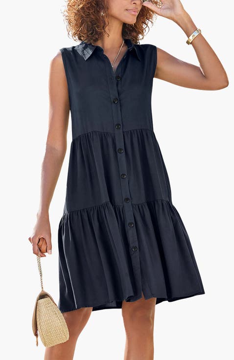 Women's Tiered Shirt Dress