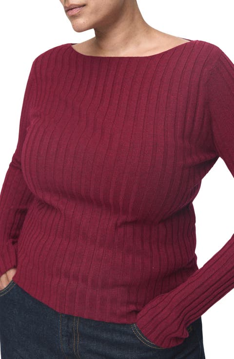 Boat Neck Rib Sweater (Regular & Plus)