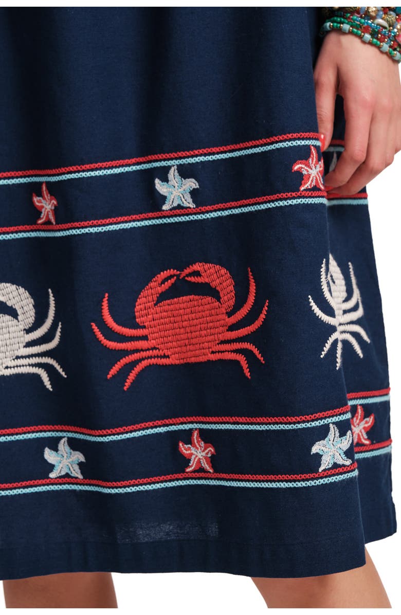 Frances Valentine Picnic Dress Crab Embroidery, Alternate, color, Black