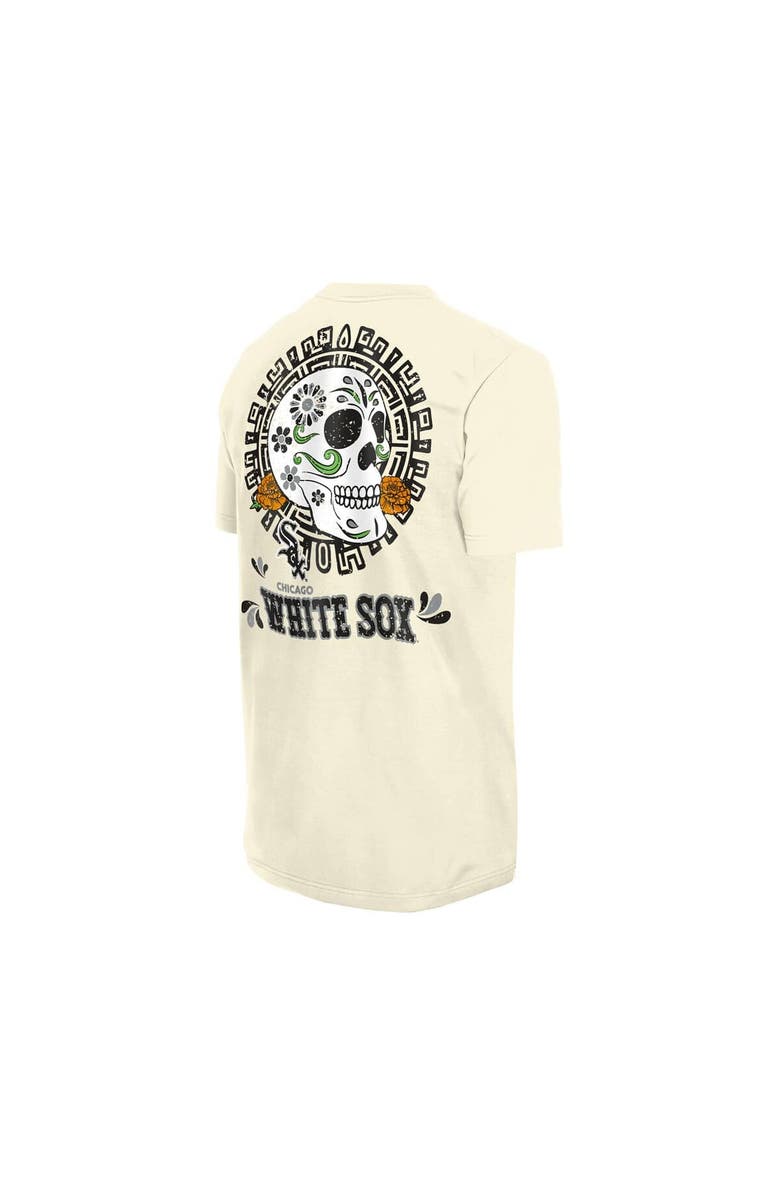 New Era Men's New Era Natural Chicago White Sox Dia de los Muertos Sugar Skull T-Shirt, Alternate, color, Natural