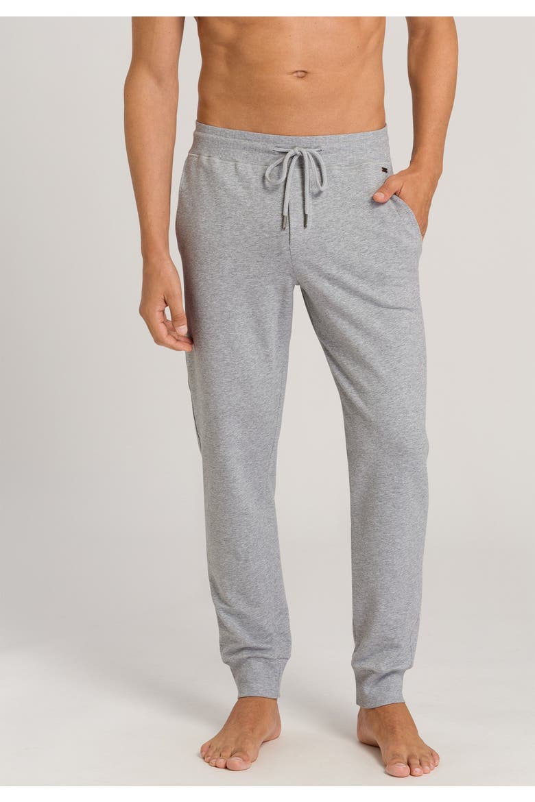 Living Cotton Drawstring Lounge Pants, Alternate, color, Grey Melange