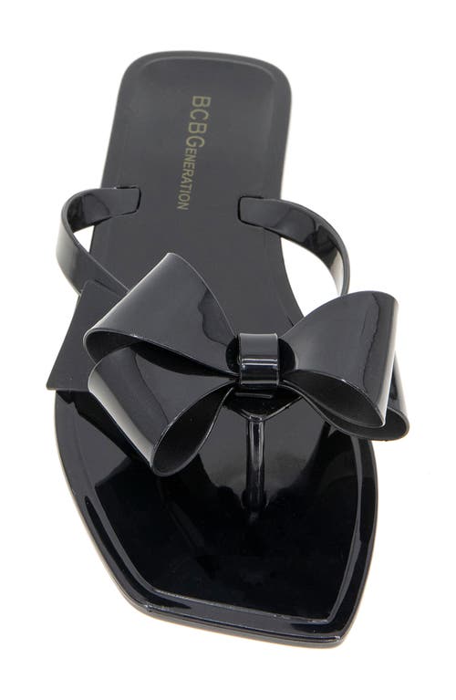 Bcbgeneration Lima Bow Jelly Sandal In Black