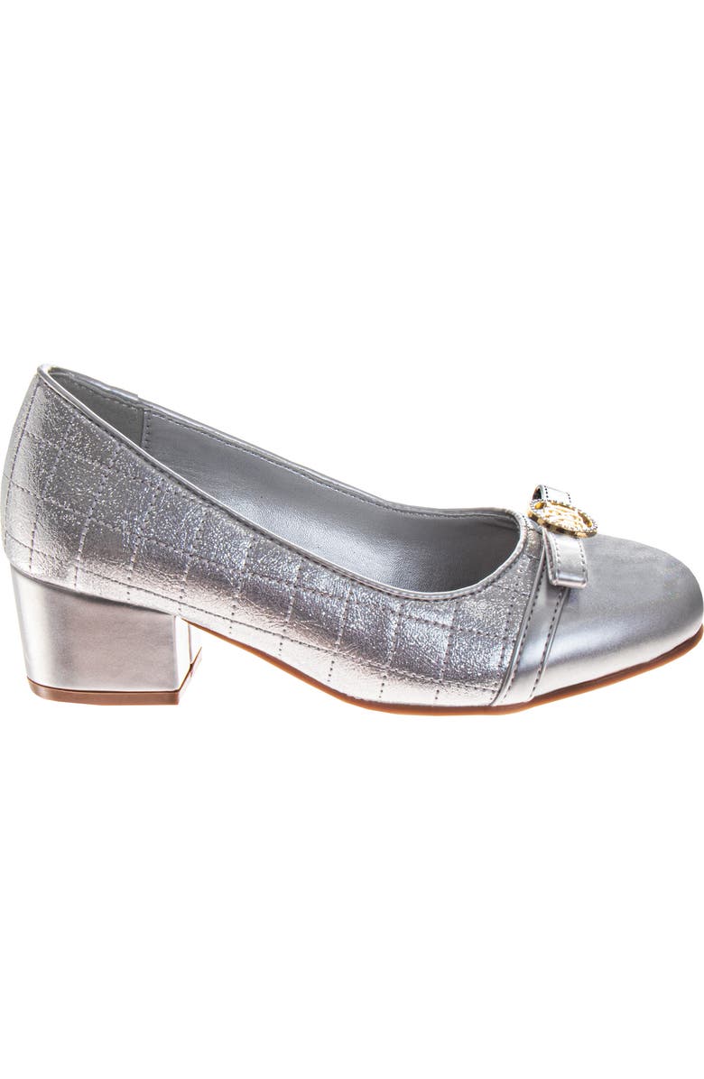Badgley Mischka Collection Kids' Cap Toe Pump, Alternate, color, Silver